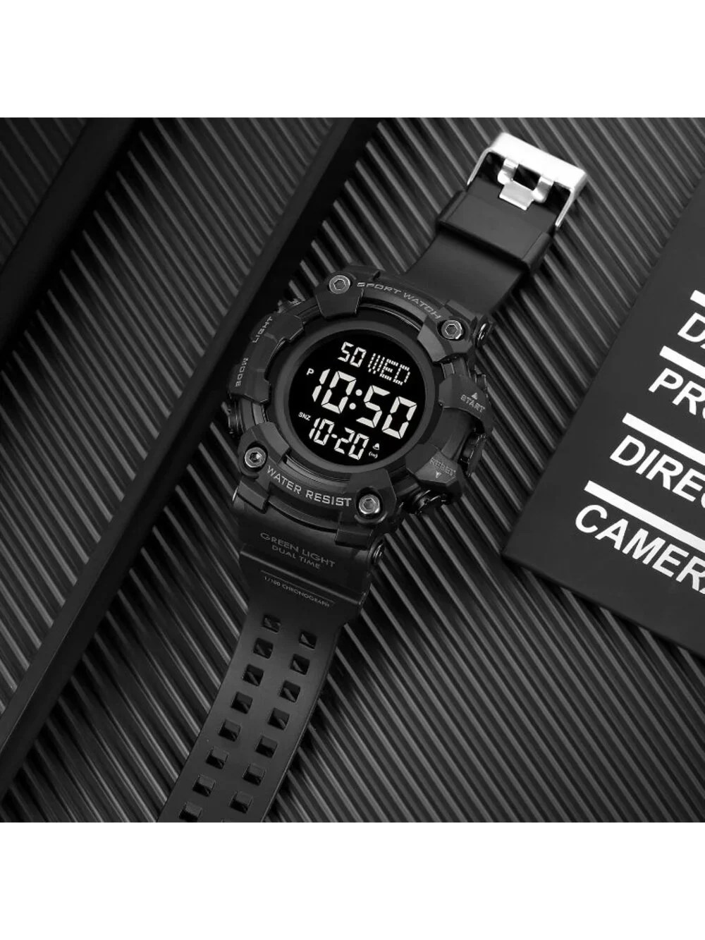 Men's Black Analog Quartz Electronic Military Multifunction LED Digital Watch